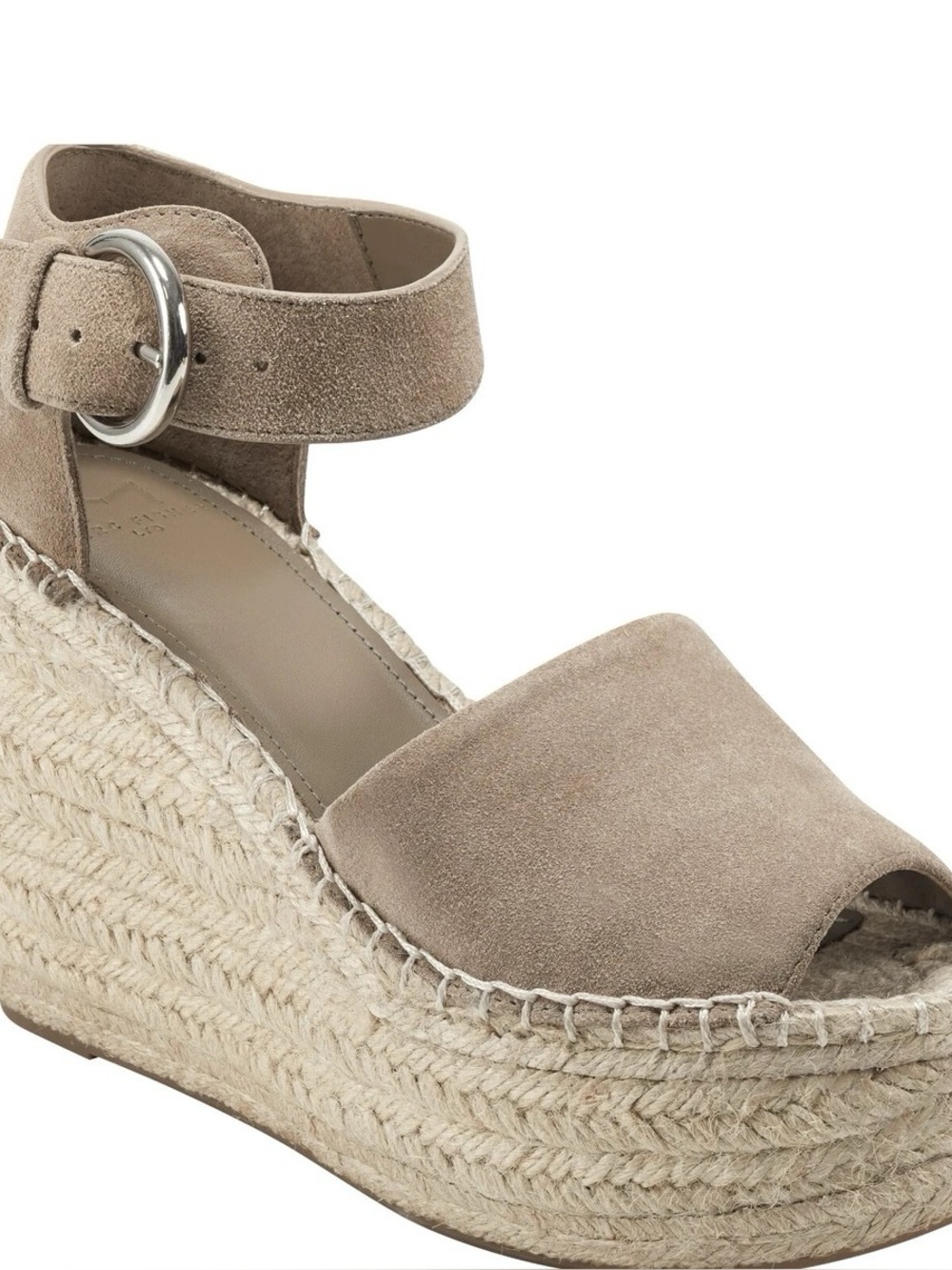 Marc Fisher LTD Alida Espadrille Platform Wedge Sandals Size 7 Suede Ankle Strap